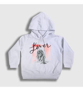 Presmono Unisex Çocuk Beyaz Lover Taylor Swift Kapüşonlu Sweatshirt 311912tt