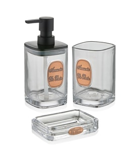 The Mia Globe Banyo Seti 3 Parça Şeffaf 330 ml BNY0030