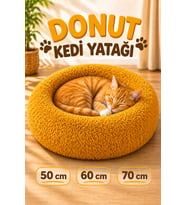 Yumuşak Peluş Kedi ve Köpek Yuvarlak Yatak, Rahat ve Sıcacık Mola