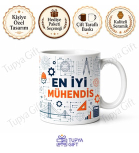 Mühendise Hediye Kişiye Özel Baskılı Kupa Bardak Mühendis Hediyesi