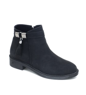 Trendyshose 04132 Alcak  Topuk 2 cm  Rahat Kadın Bot (Siyah)