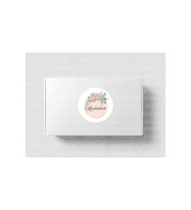 Çiçek Desenli Mashallah Etiketi Yuvarlak Mat Sticker Bebek Partisi Kutlama Mevlit 4 Cm (90 Adet)