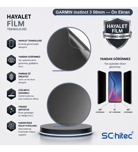 SChitec GARMIN instinct 3 50mm Uyumlu Ön Yüzey Hayalet Privacy Hidrojel Ekran Koruyucu