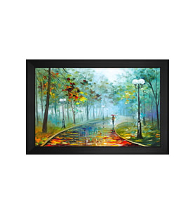 Manzara Temalı Kanvas Tablo 50 x 70 cm Siyah Çerçeve