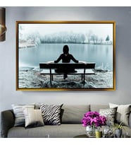 Altın Çerçeveli dekoratif tablo a443 (Gold)