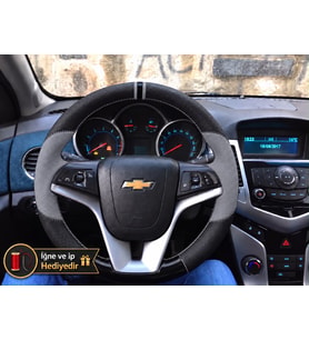 Opel Mokka A Dikme Direksiyon Kılıfı Delikli Deri Parlak Siyah Gri Detay Çift Yüzük ve Dikiş 2012-2016