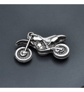 Cross Motor Kolye Ucu - Antik Gümüş Kaplama - Kod:147