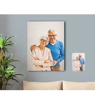 BK Gift Kişiye Özel Tam Boy Büyükanne ve Büyükbaba Karikatürlü Kanvas Tablo 50x70cm-1
