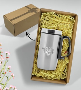 BK Gift Kişiye Özel Hediye Kutulu 5304 Gümüş Çelik Termos Bardak-2 240 Ml