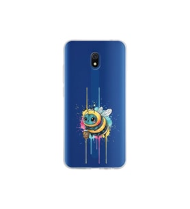 Redmi 8A ile uyumlu Splash arı tasarımlı şeffaf silikon kılıf