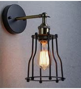 MYLİGHTS RETOR RUSTİK MAFES HAREKETLİ APLİK DUVAR LAMBASI   (Siyah)