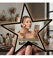 Yıldız Tasarım Kırılmaz Pleksi El Aynası - 10X10 Cm Unisex Çanta Boyu
