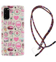 Samsung A02S A03S A10 A12 A13 A21S A22 Kılıf Boyun Asklı Rasta Silikon Donut Flamingo 1415