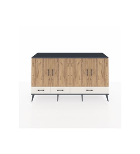Kronos Konsol 6 Raflı 3 Çekmeceli 4 Kapaklı 176x59x99 Antrasit-Çam/Aytaşı