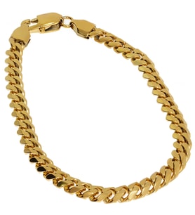 Erkek 5 mm Zincir Çelik Bileklik (Gold)
