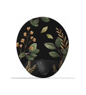 Black Flower Bilek Destekli Tasarım Mouse Pad