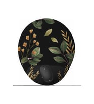 Black Flower Bilek Destekli Tasarım Mouse Pad