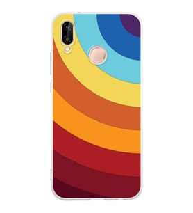 PrintiFy Huawei P20 Lite Uyumlu Kamera Korumalı Renk Cümbüşü A Tasarımlı Şeffaf Silikon Kılıf