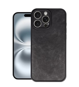 iPhone 16 Pro Kılıf Aras Deri Kapak - Siyah