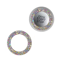 Kristal Taşlı Start Stop Düğme Halkası Gökkuşağı