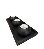 El Yapımı 3'lü Beton Tabaklı Mumluk Set Beton Tealight Set,dekoratif Obje,biblo