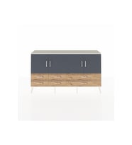 Arges Konsol 6 Raflı 6 Çekmeceli 4 Kapaklı 176x30x99 Aytaşı-Antrasit/Çam