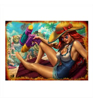 Ahşap Tablo Lol Havuz Partisi Miss Fortune