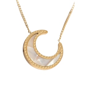 Waves And Pebbles Hilal Kolye (Gold)