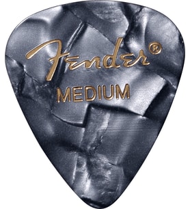Fender 1980351843 Premium Celluloid 351 Shape Medium Gitar Penası (Black Moto) Siyah İnci Desen Esnek ve Dayanıklı Orta Kalınlık (12'li)