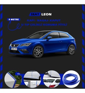 Seat Leon Oto Araç Kapı Koruma Fitili 5metre Parlak Mavi Renk