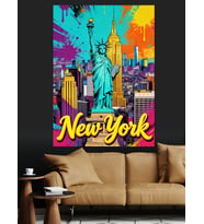 Pop Art New York Şehri Dekoratif Kanvas - Mdf Ahşap Tablo