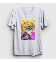 Presmono Unisex Beyaz Giorno Giovanna Anime Jojo T-Shirt 321280tt