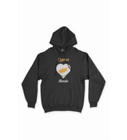 Nicosia Kıbrıs Bayraklı Kalpli Siyah Sweatshirt Hoodie