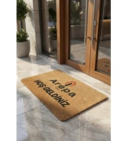 Valerine Life Velür Coco Görünüm Kişiye Firmaya Özel Logolu Ev Ofis İşyeri Kapı Önü Paspası 45x70cm