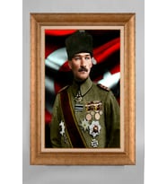 Altın Varaklı Paspartulu Çerçeveli Atatürk Tablo nt938
