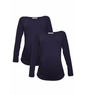 LuvmaBelly MYRA2302_2302 Hamile tshirt seti (Lacivert)