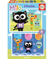 Educa 2x20 Parça Milo Kız ve Erkek Çocuk Puzzle - 3-5 Yaş - 19541