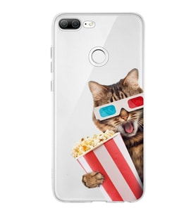 PrintiFy Huawei Honor 9 Lite ile Uyumlu 1mm Slim Fit Kedi 1 050b Baskılı Şeffaf  Kılıf