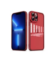 Apple iPhone 12 Pro Uyumlu Kılıf Kamera Korumalı Transparan Zore Post Kapak (Kırmızı)