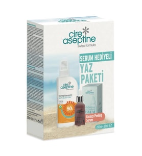 Cire Aseptine Güneş Koruyucu 50 SPF 200 ml + Kırmızı Peeling Serum 30 ml Kutu