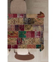 Çok Renkli Patchwork Dokuma Leke Tutmaz Masa Örtüsü MSO293