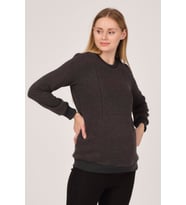 Busa Hamile Emzirme Detaylı Termal Sweatshirt Antrasit