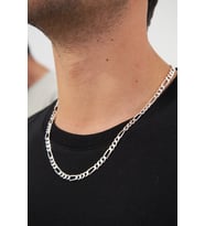 6mm Figaro 925 Ayar Gümüş Erkek Zincir Kolye Vek-3025650