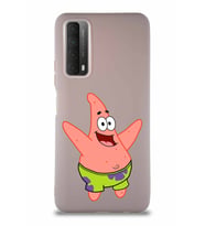 Huawei P Smart 2021 Soft Premier Kapak Patrick Yıldız Tasarımlı Silikon Kılıf - Pudra (Şeffaf)