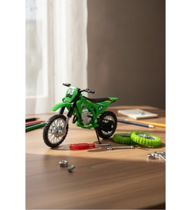 Model Cross Yeşil Motorsiklet Sök Tak Tekerlekli 1:18 Ölçek 3+ Yaş