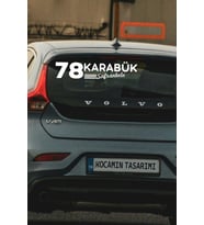 78 Karabük Safranbolu Plaka Kodlu Beyaz Araç Sticker Safranbolu İlçe Yazılı Karabük Özel Tasarım 40x8 cm Şehir ve İlçe Temalı Kaliteli Sticker