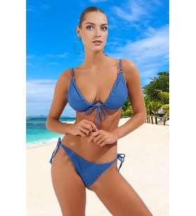 Tasarım Bikini Takımı Esnek Kumaş Özel Şık Detaylı Plaj Ve Havuz İçin Hızlı Kuruyan