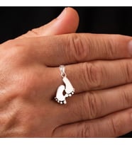Gümüş Ayak İzi Kolye Ucu 925 Ayar Gümüş Ayak İzi Figürlü Unisex Kolye Ayak Model Kolye