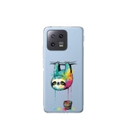 Xiaomi Mi 13 Pro ile Uyumlu Splash Tembel Hayvan Tasarımlı Şeffaf Silikon Kılıf