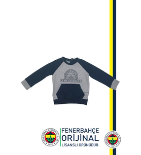 Fenerbahçe Orijinal Fb Logo Sarı-Lacivert Bebek Sweat (Gri)